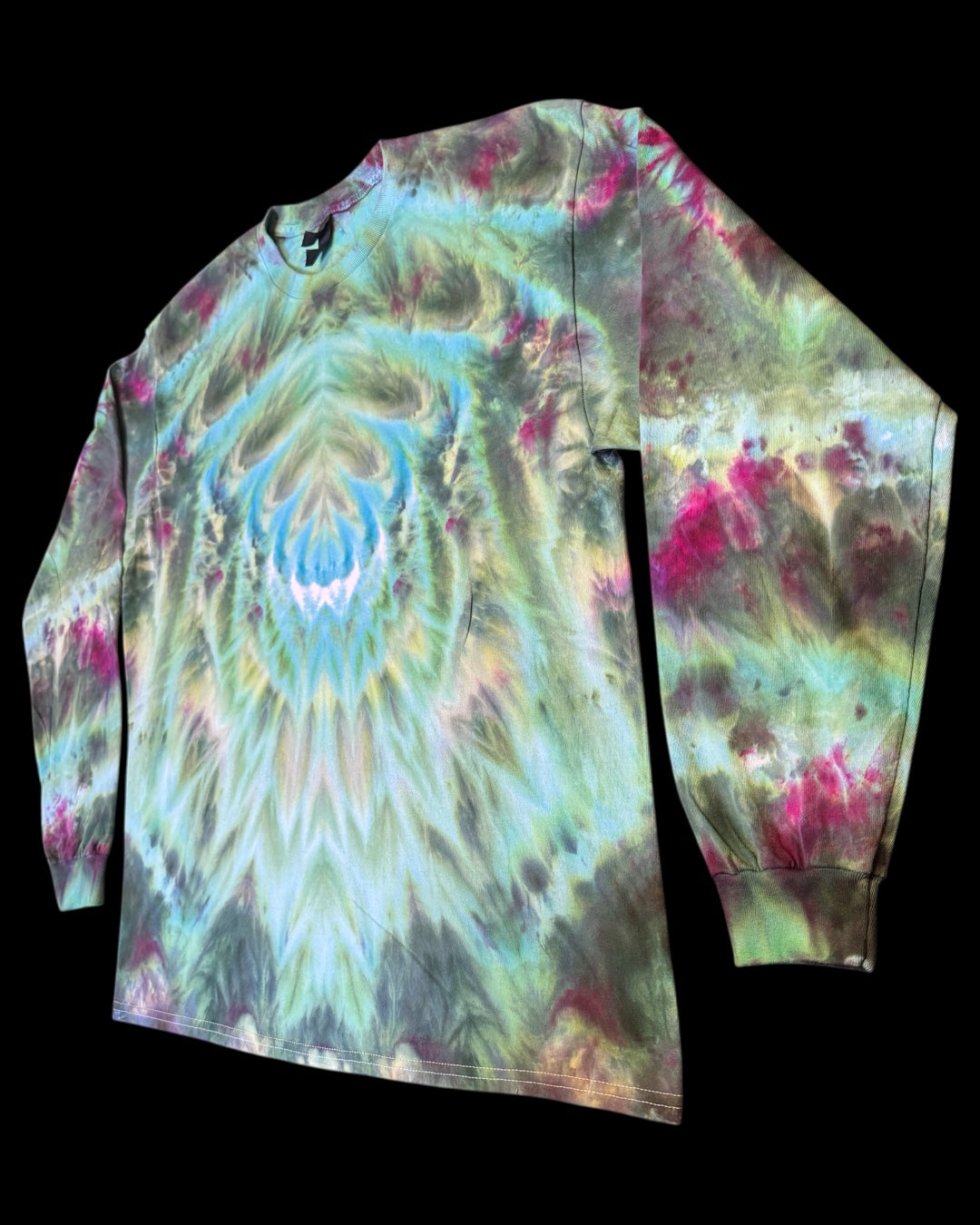 XL - ice dyed mirrored cosmic roll long sleeve tee
