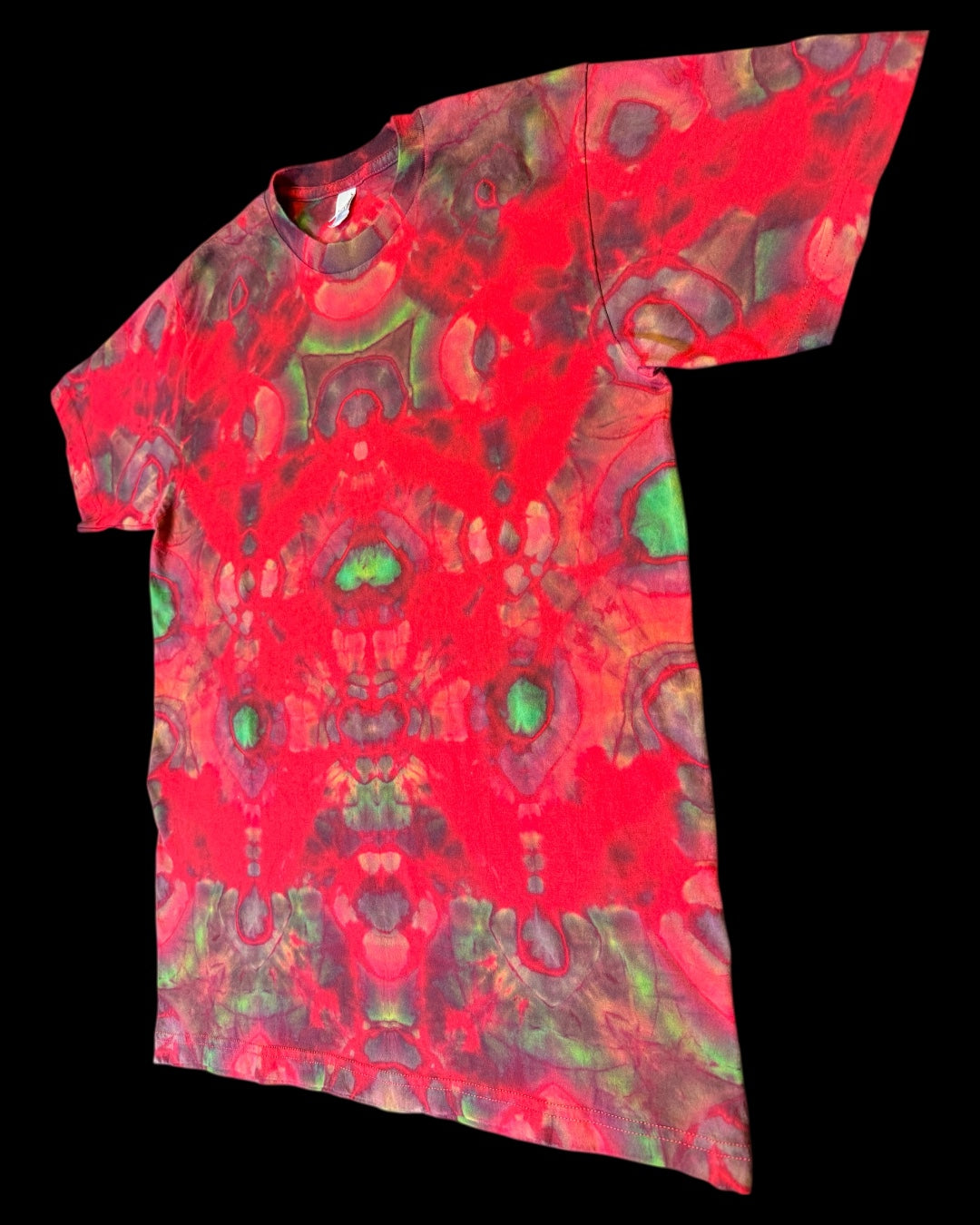 M - red reverse dyed experimental shibori tee