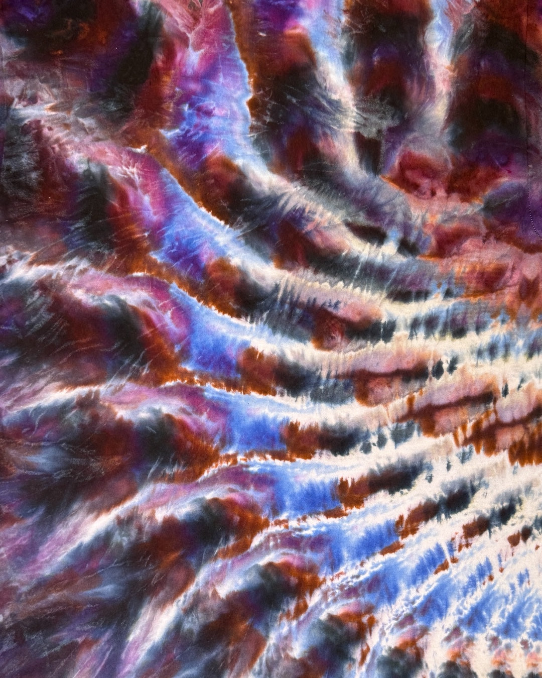 L - ice dyed lilac bordeaux cosmic rolled tee