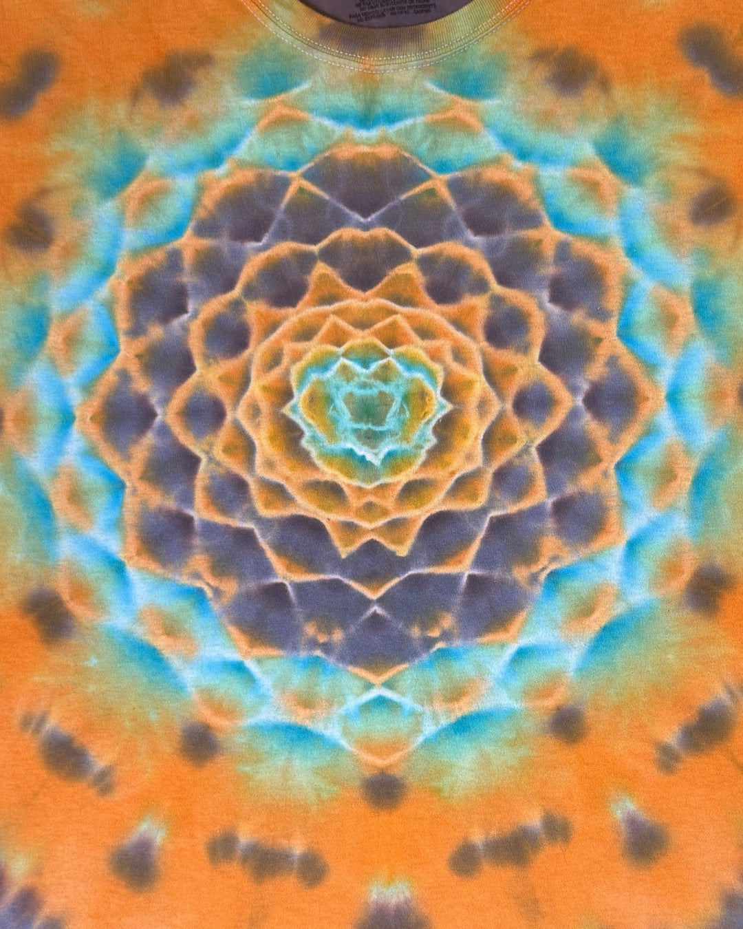 XXL - orange and turquoise mandala tee