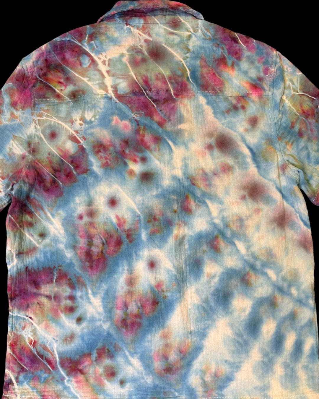 S - ice dyed cosmic rolled gauze cotton shirt