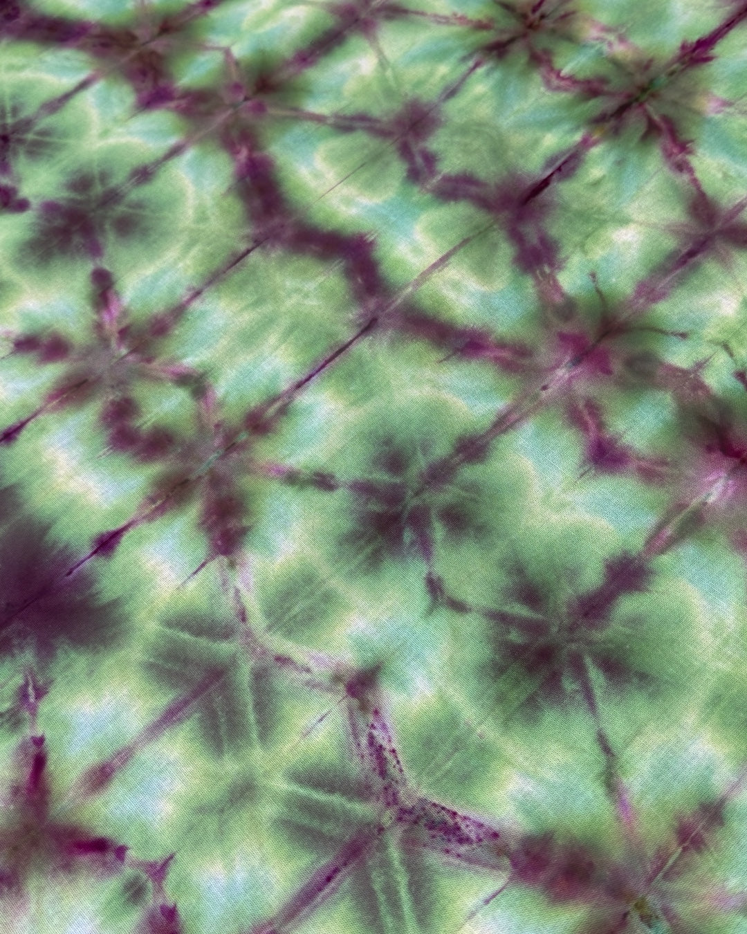 ice dyed sekka shibori variation wild garden bandana