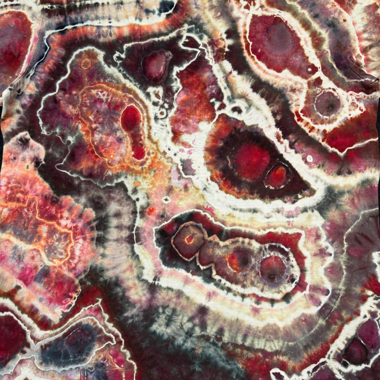 L - ice dyed rhodochrosite geode tee