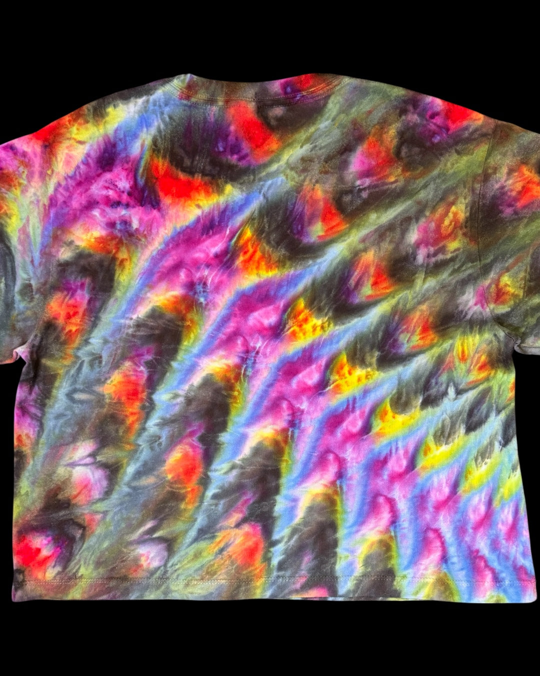 M - ladies’ fit rainbow cosmic roll boxy cropped tee