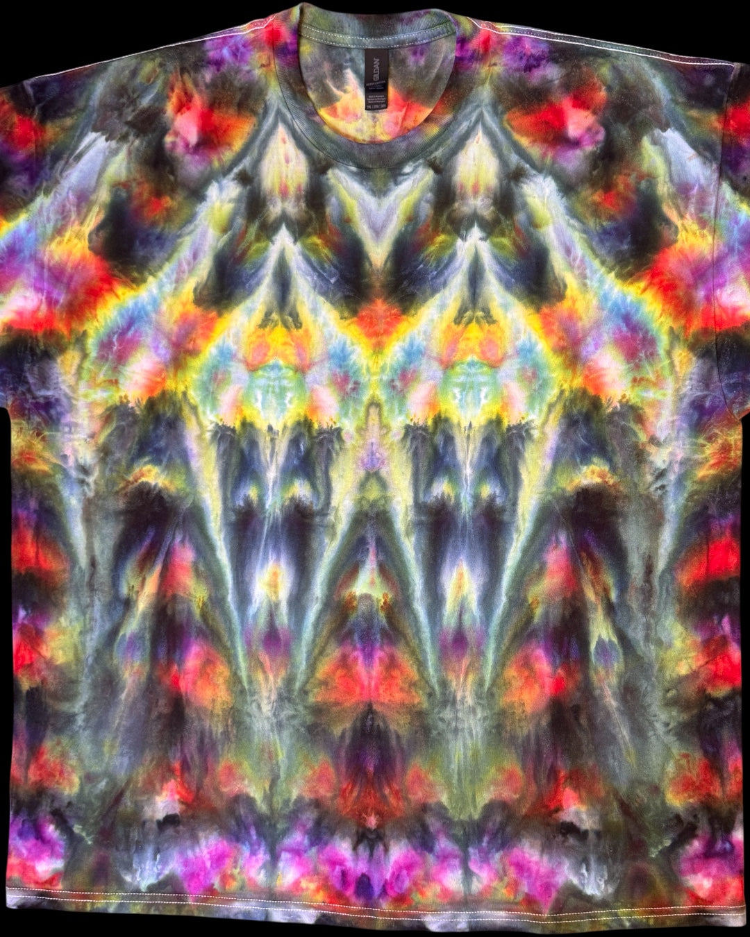 XXL - ice dyed doubled up mirrored cosmic rolled tee
