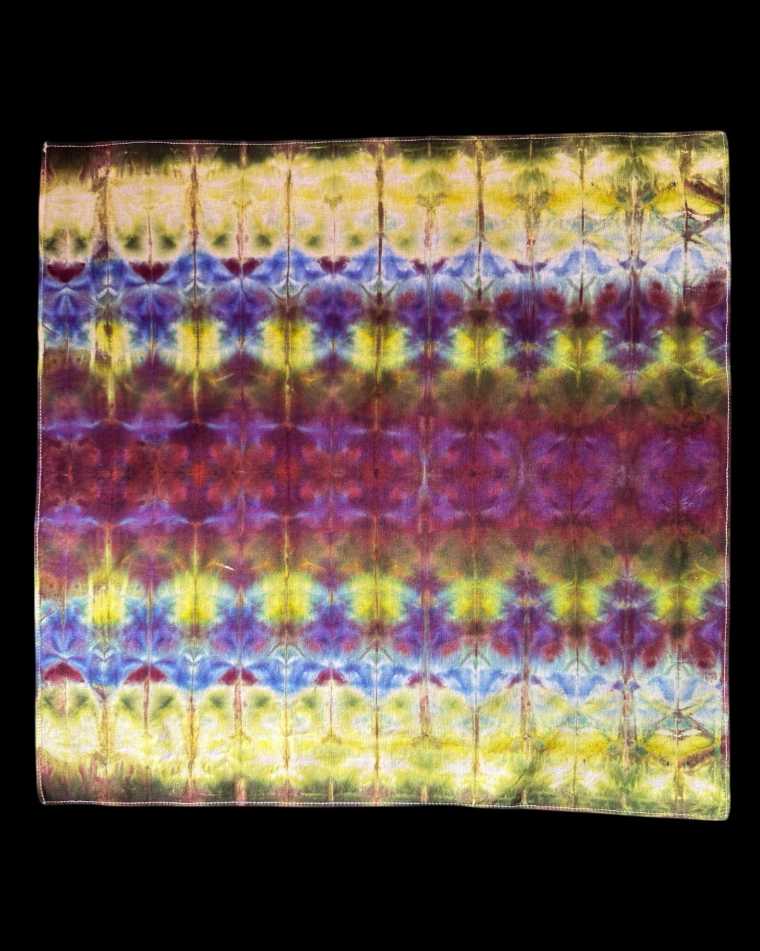 ice dyed sekka shibori avocado warrior princess bandana