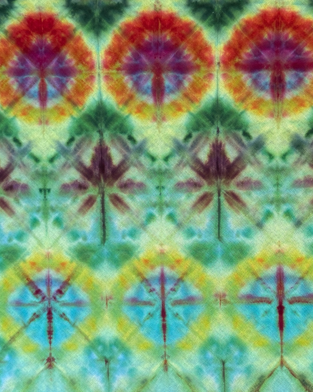 ice dyed glowing diagonal shibori bandana