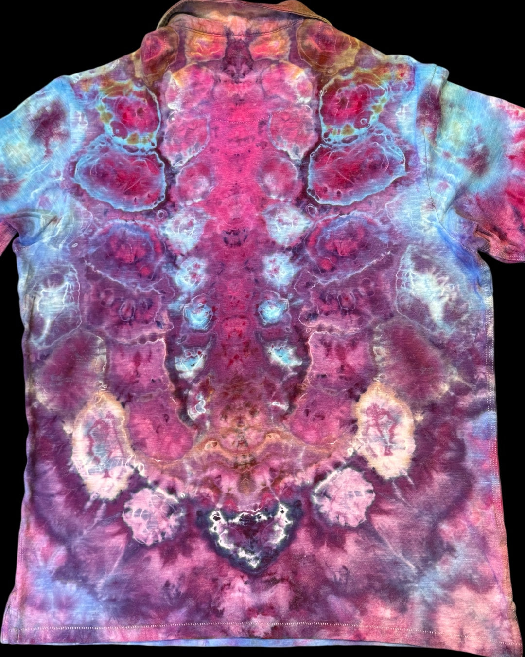 S - upcycled ice dyed men’s polo