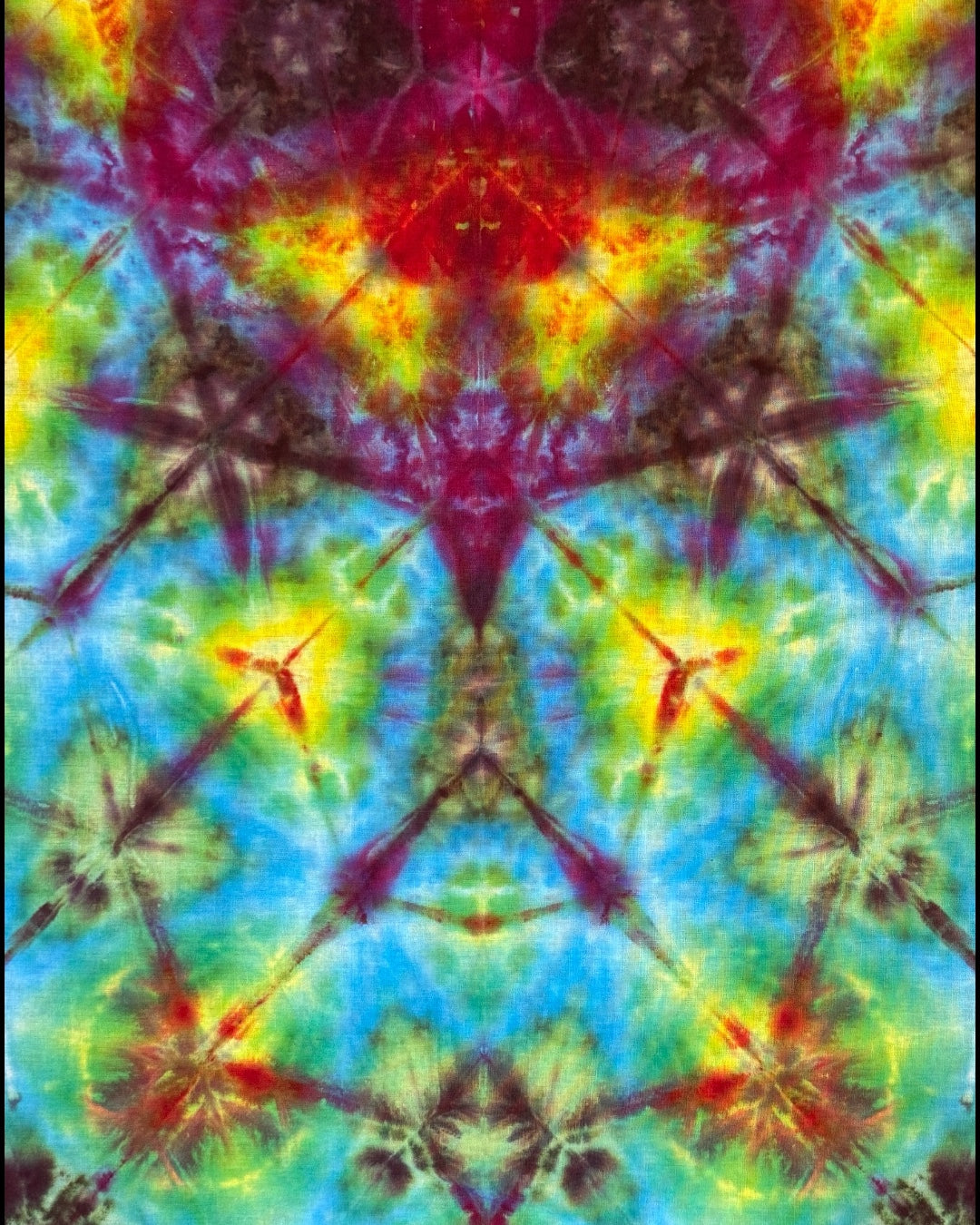 pseudo rainbow sekka shibori ice dyed bandana