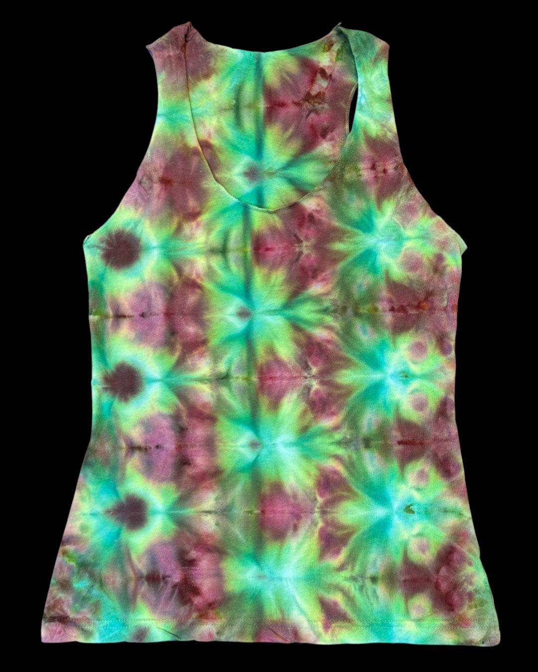 S - ladies’ fit ice dyed sideways sekka shibori tank