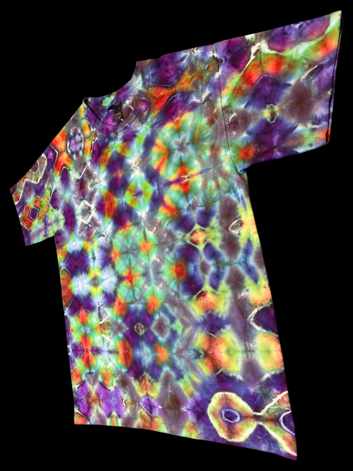 L - ice dyed multicolor glitch tee