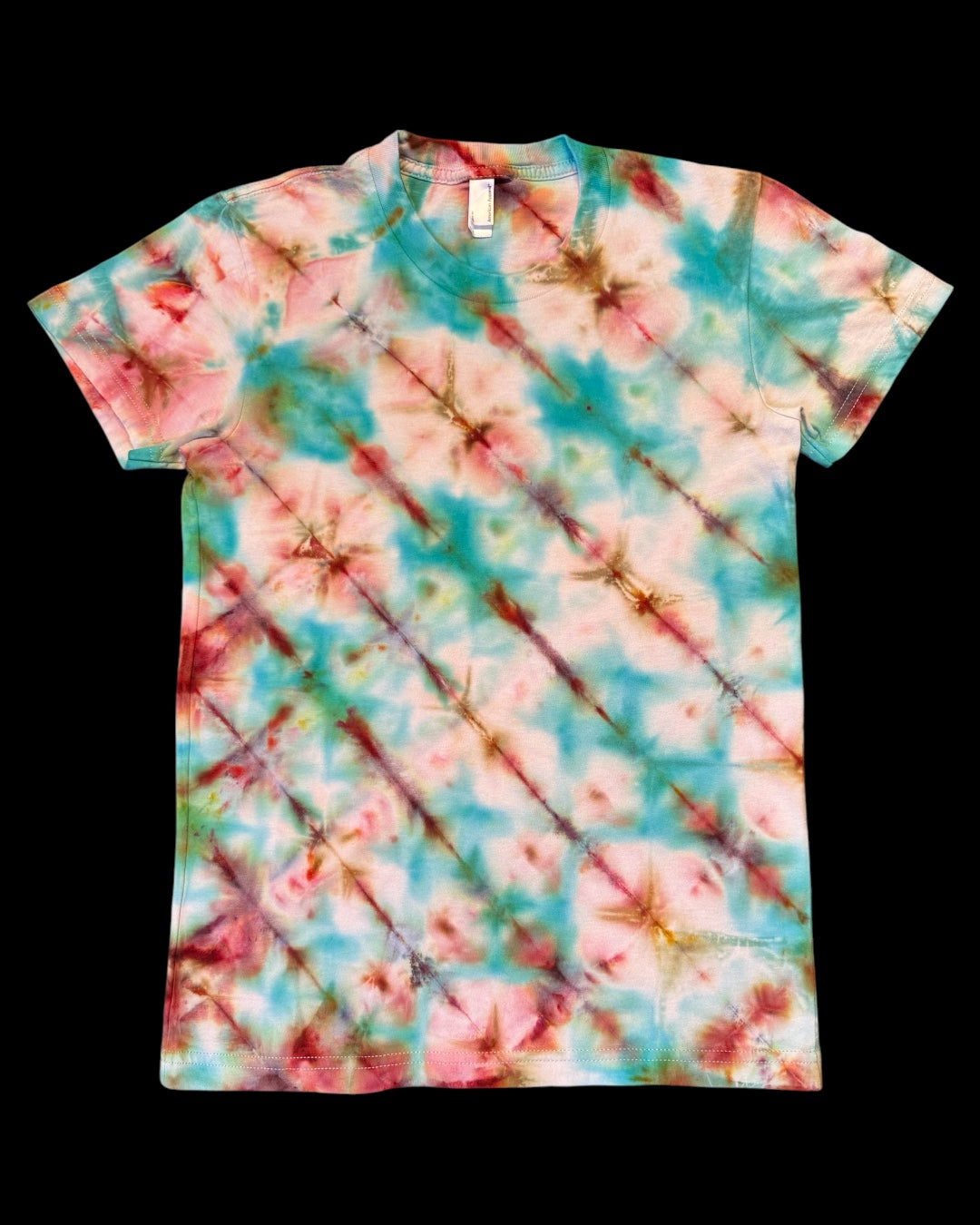 M - youth sized ice dyed shibori tee