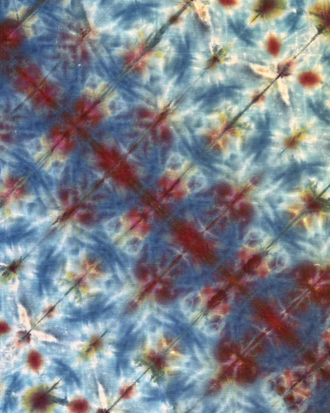 ice dyed alchemist and electric blue shibori bandana