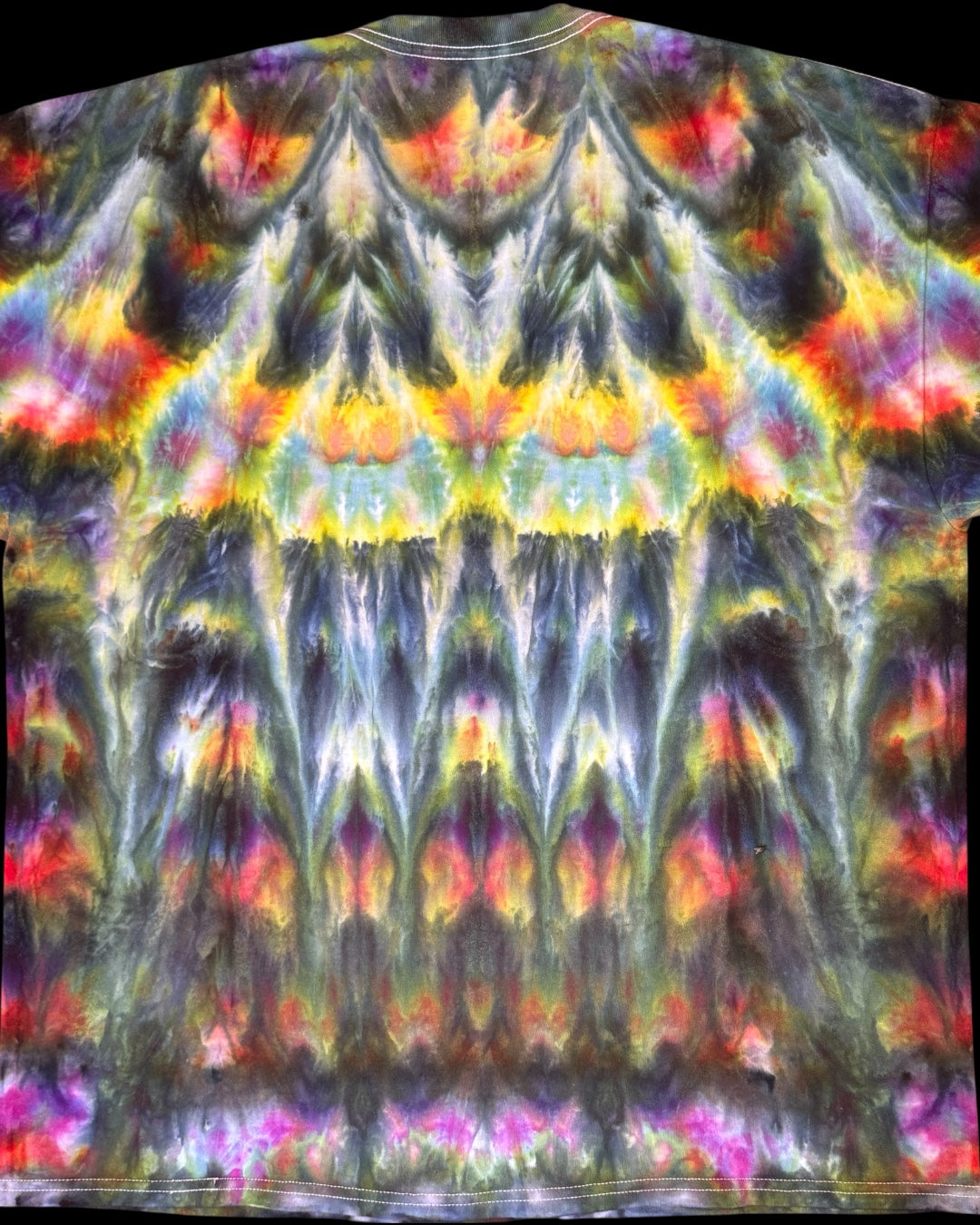 XXL - ice dyed doubled up mirrored cosmic rolled tee