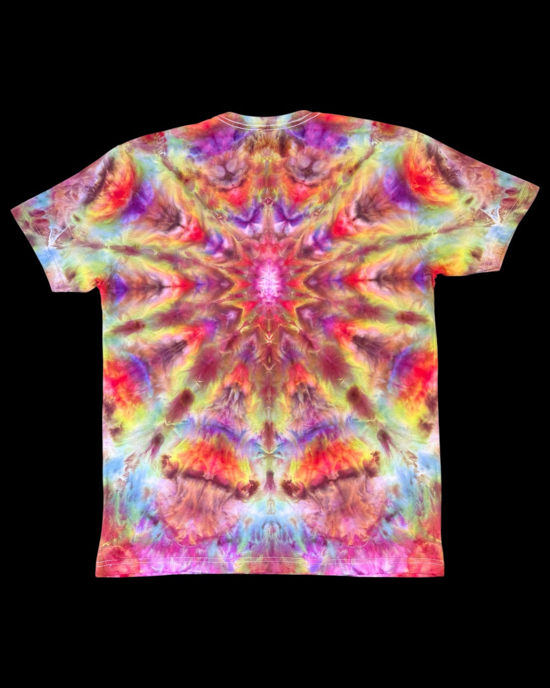 L - gravity ice dyed rainbow mandala tee