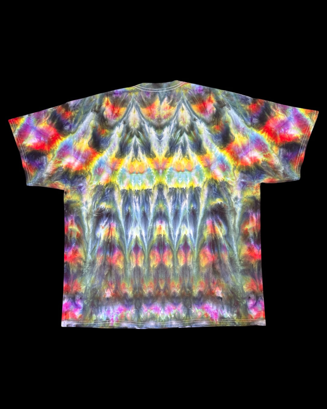 XXL - ice dyed doubled up mirrored cosmic rolled tee