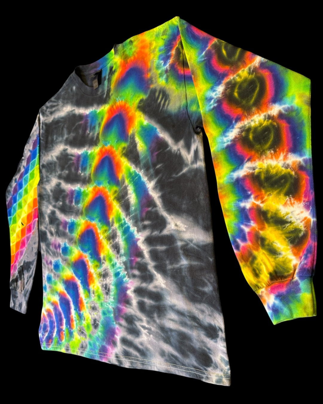 L - big rainbow energy cosmic roll combo long sleeve tee