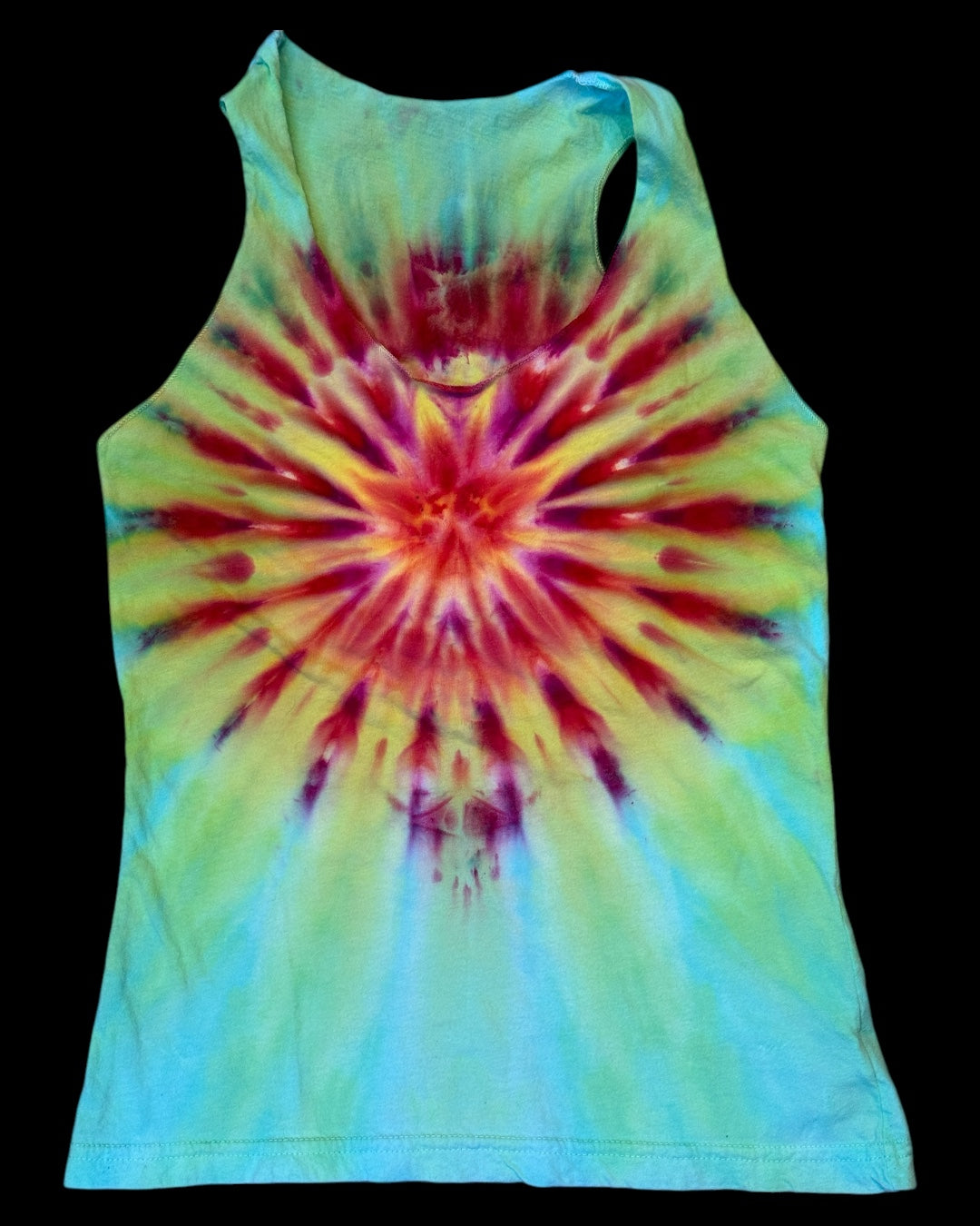 S - ladies’ fit ice dyed inclined mandala tank