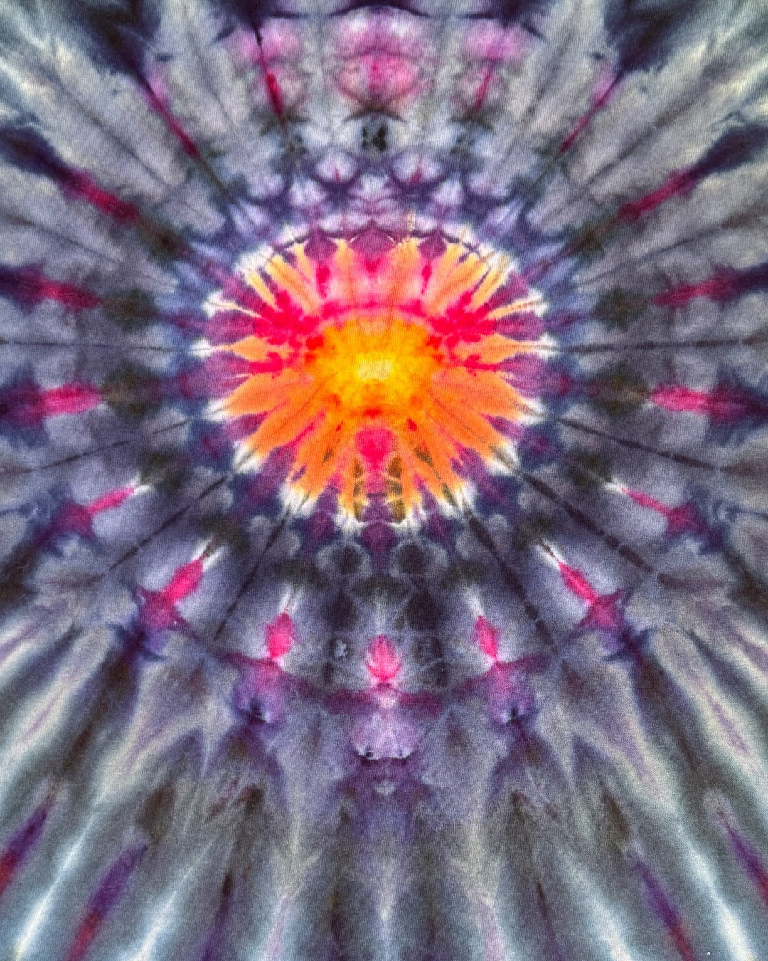 XXL - ice dyed spicy desert sunset mandala and cosmic roll combo tee