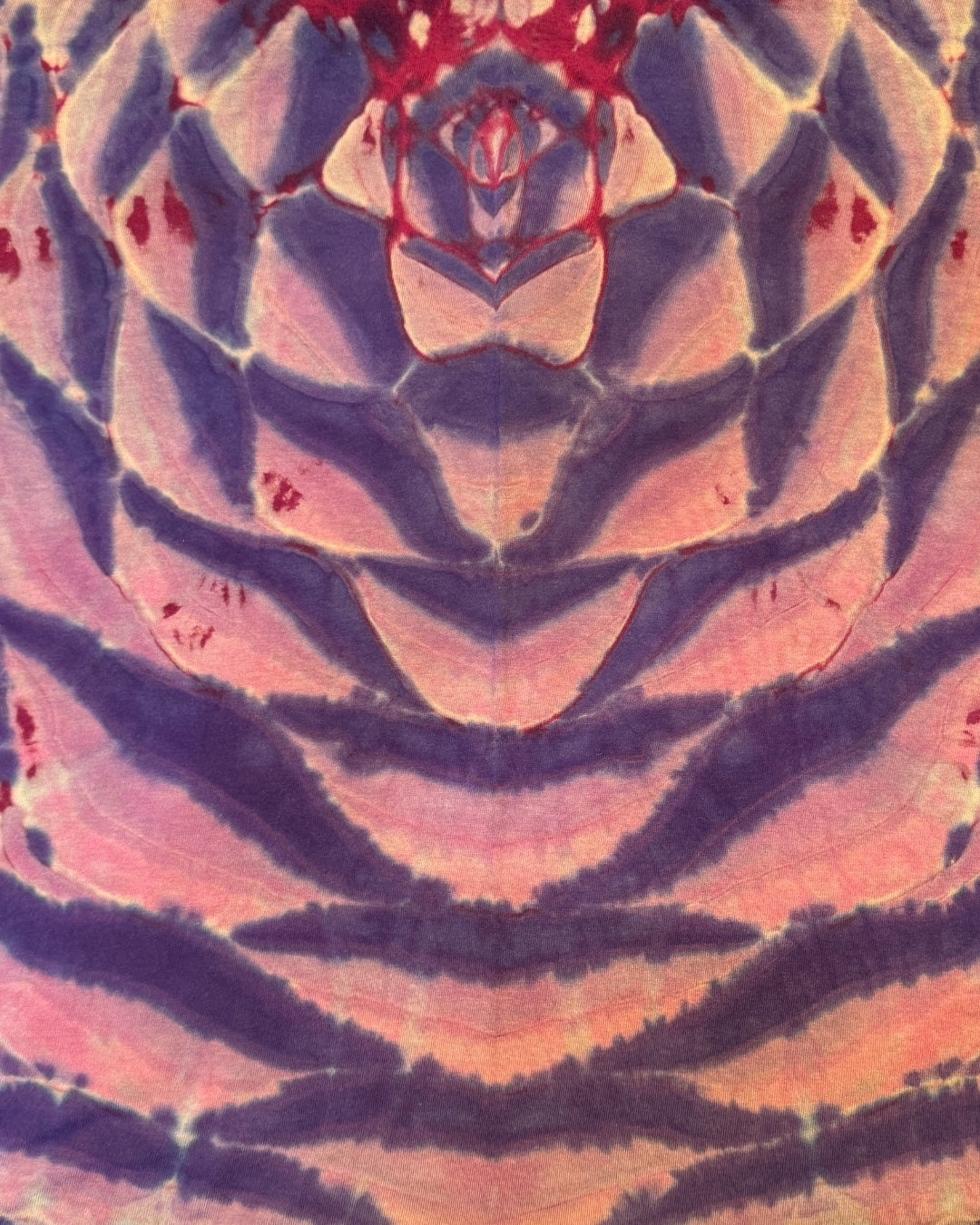 M - burgundy reverse dyed cosmic mandala vee neck tee