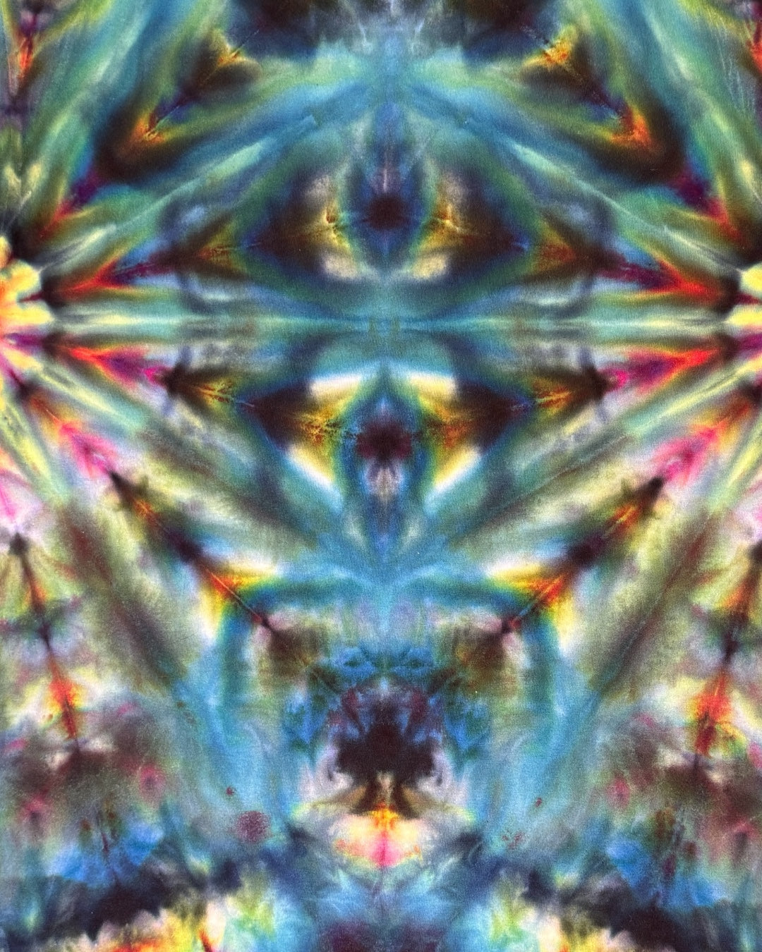M - ice dyed mindbender tangerine fan fold tee