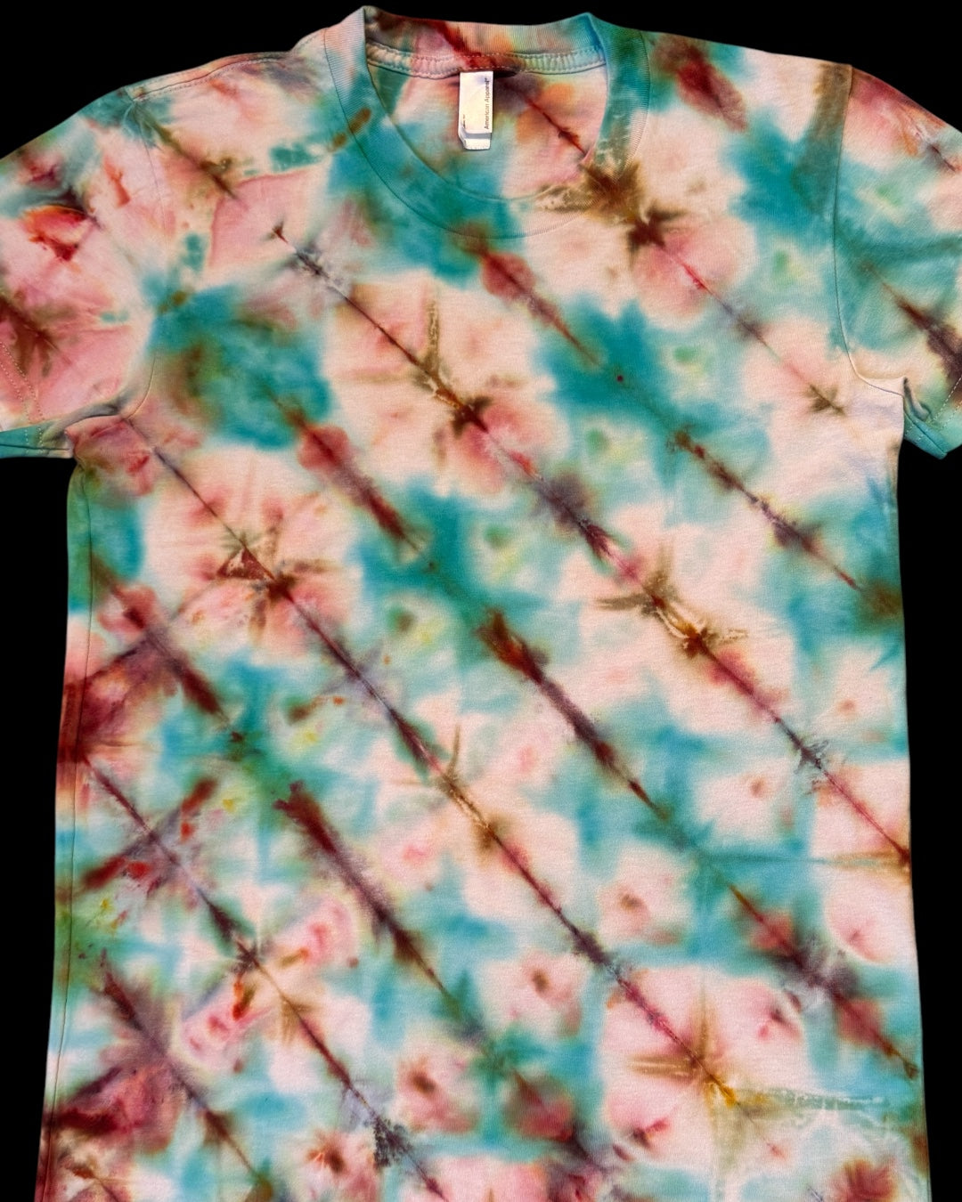 M - youth sized ice dyed shibori tee