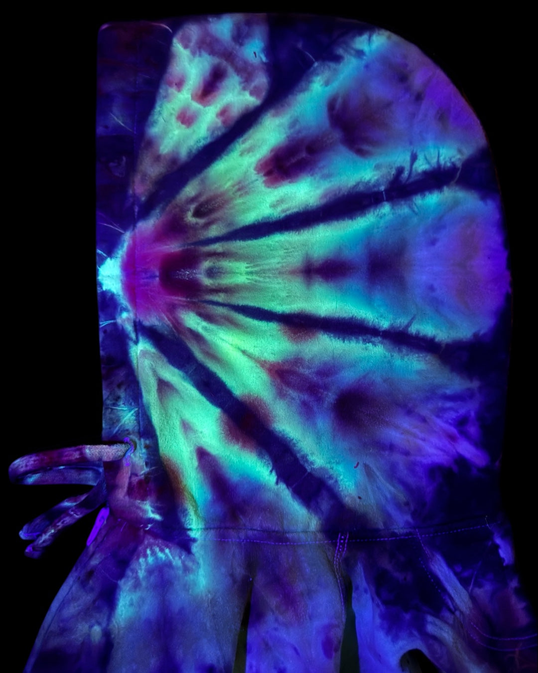 L - ice dyed glowing full zip hoodie