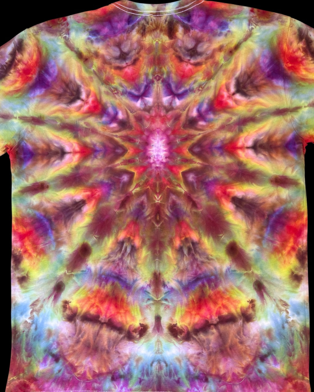 L - gravity ice dyed rainbow mandala tee