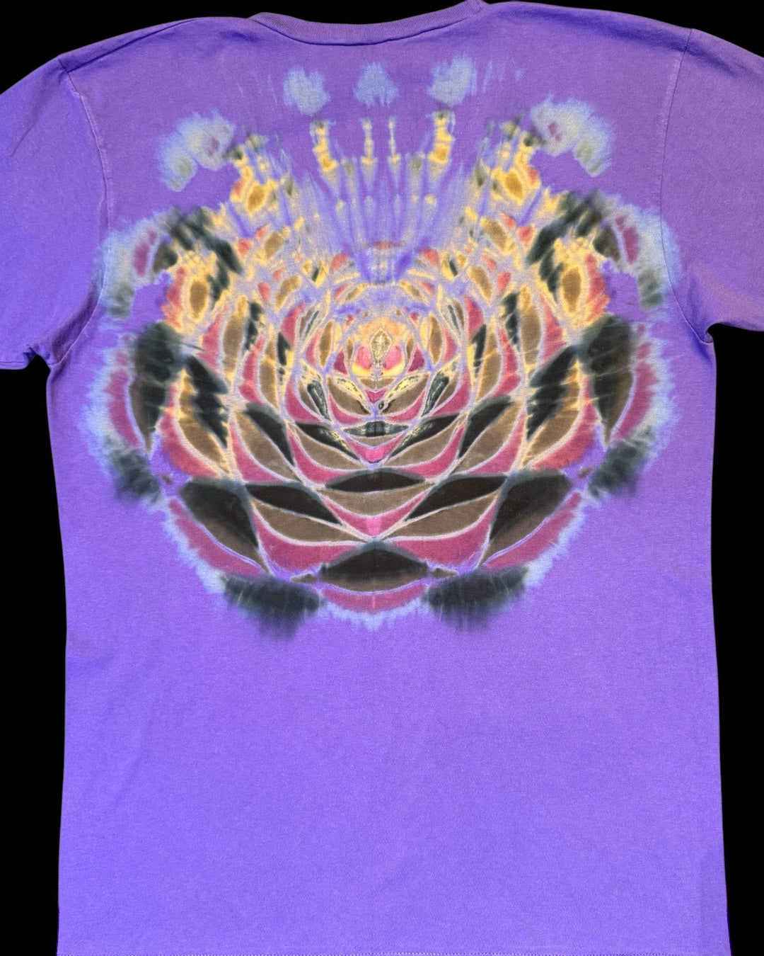 M - ladies’ fit purple reverse dyed cosmic mandala vee