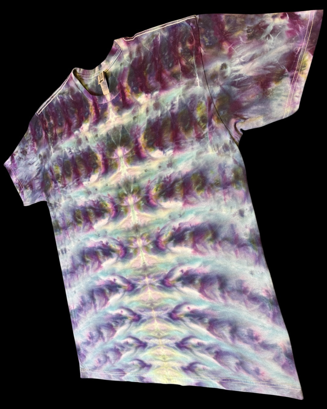XL - ice dyed mirrored vertical cosmic rolled logo tee