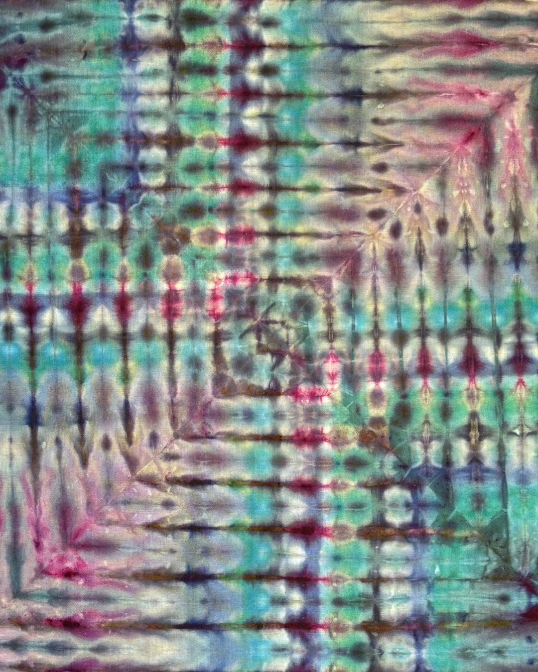 ice dyed pleated square bandana