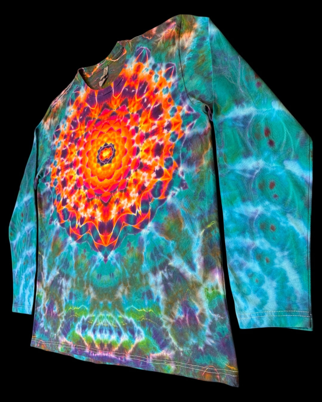 XXL - liquid sun mandala trip style combo long sleeve tee