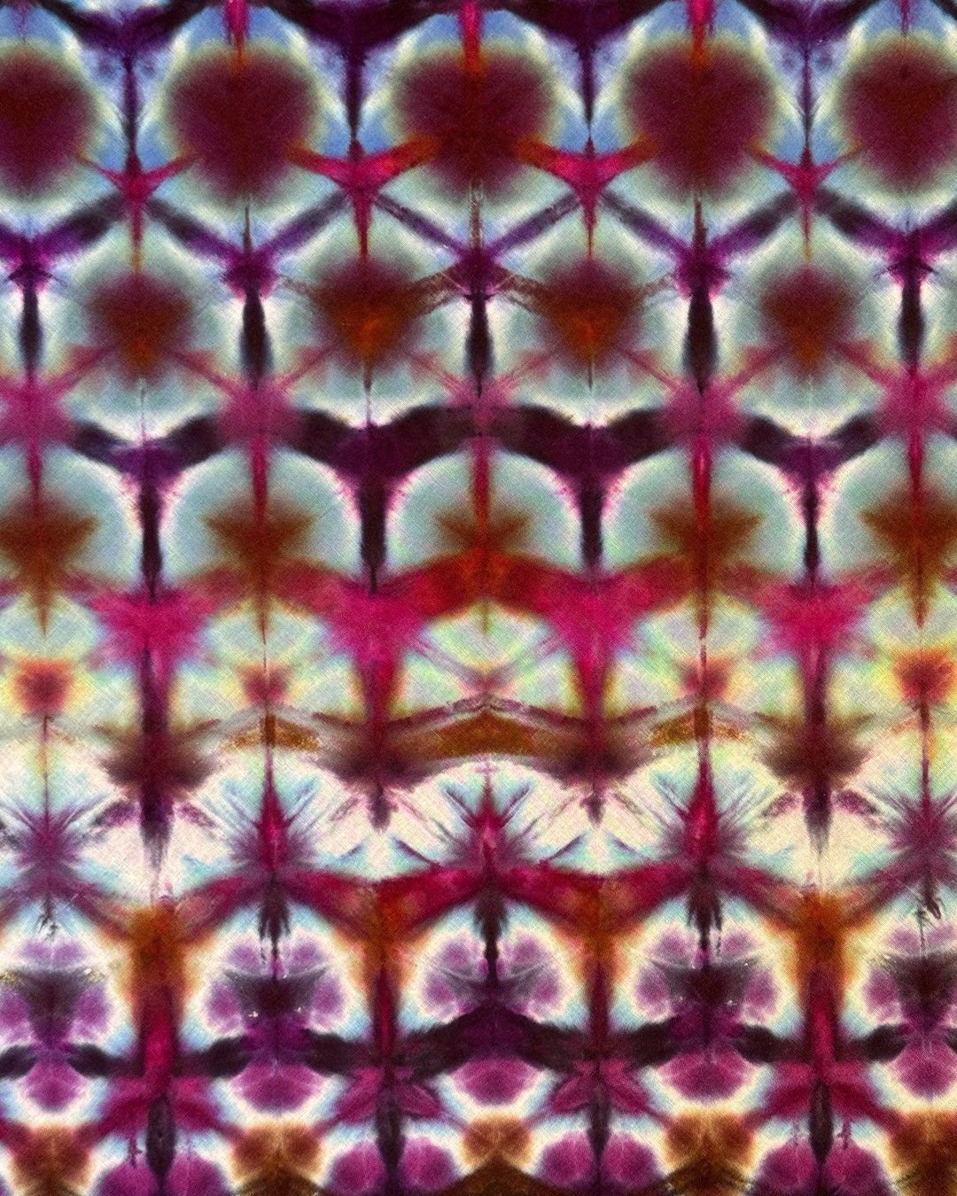 ice dyed magenta galactica snow flower shibori bandana