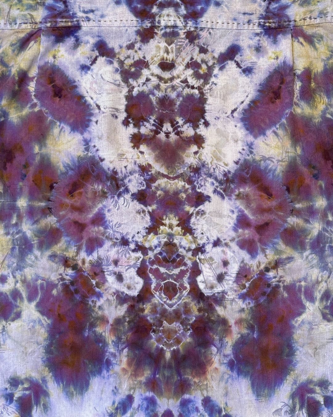 S - upcycled ice dyed silk hawaiian camp shirt