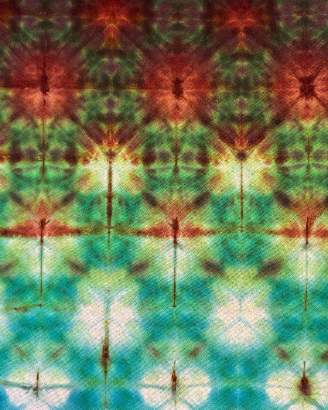 ice dyed rusty emerald shibori bandana