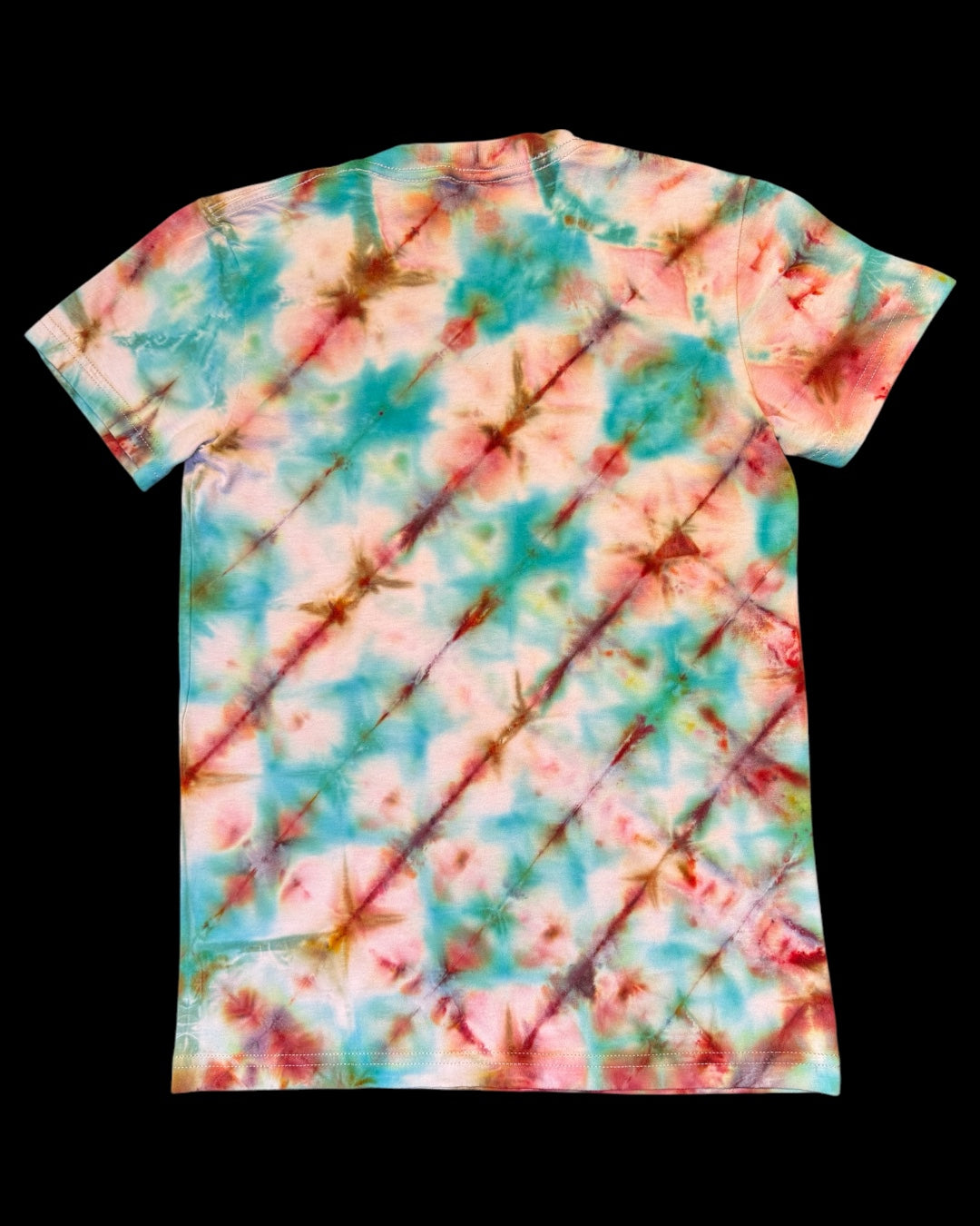 M - youth sized ice dyed shibori tee