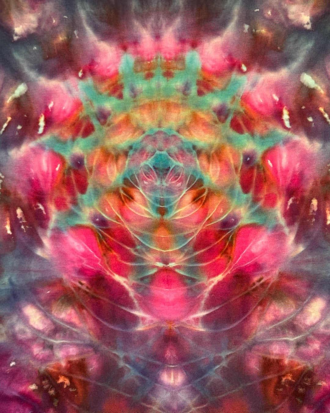 M - inclined ice dyed cosmic mandala tee
