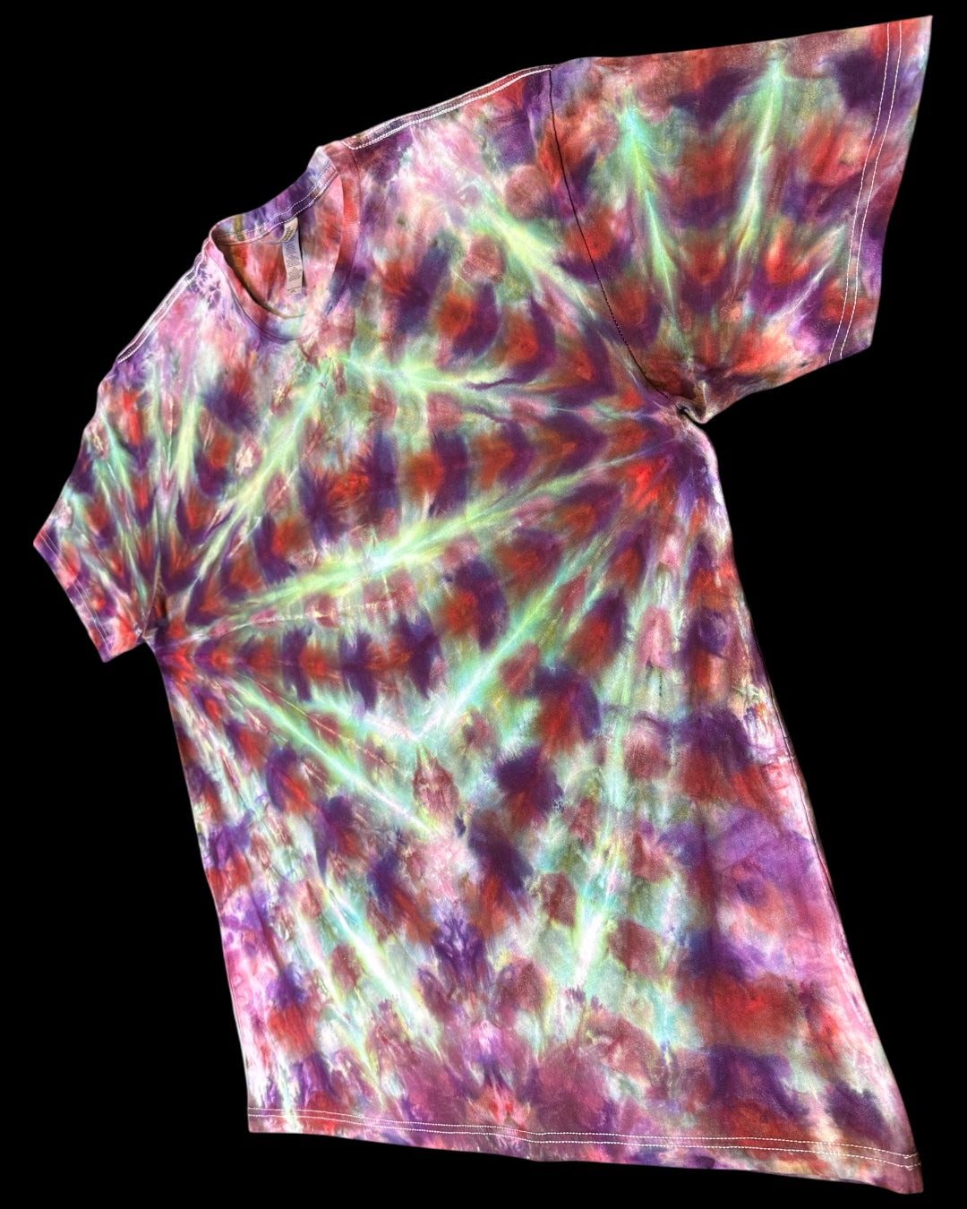 XXL - twice tied and ice dyed mirrored fan fold tee