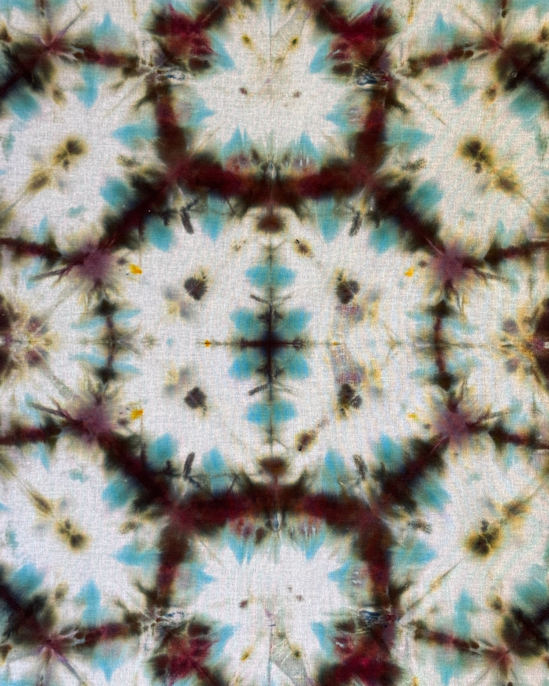 ice dyed shiitake mushroom and peony pink shibori bandana