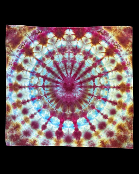 ice dyed multicolor mandala bandana