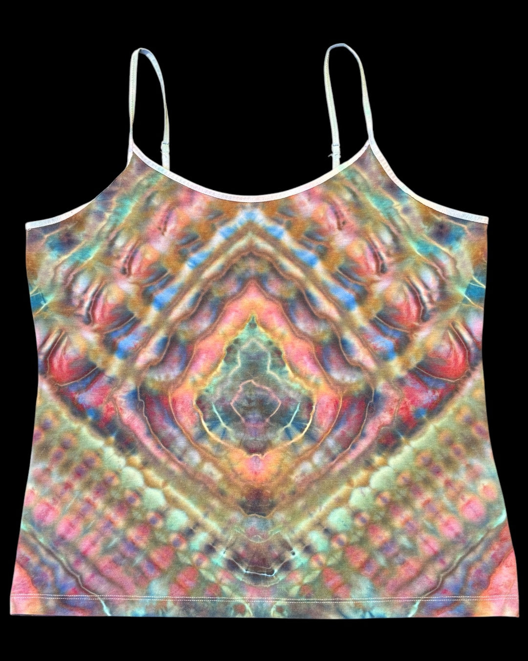 XL - ice dyed cosmic roll pleated cami