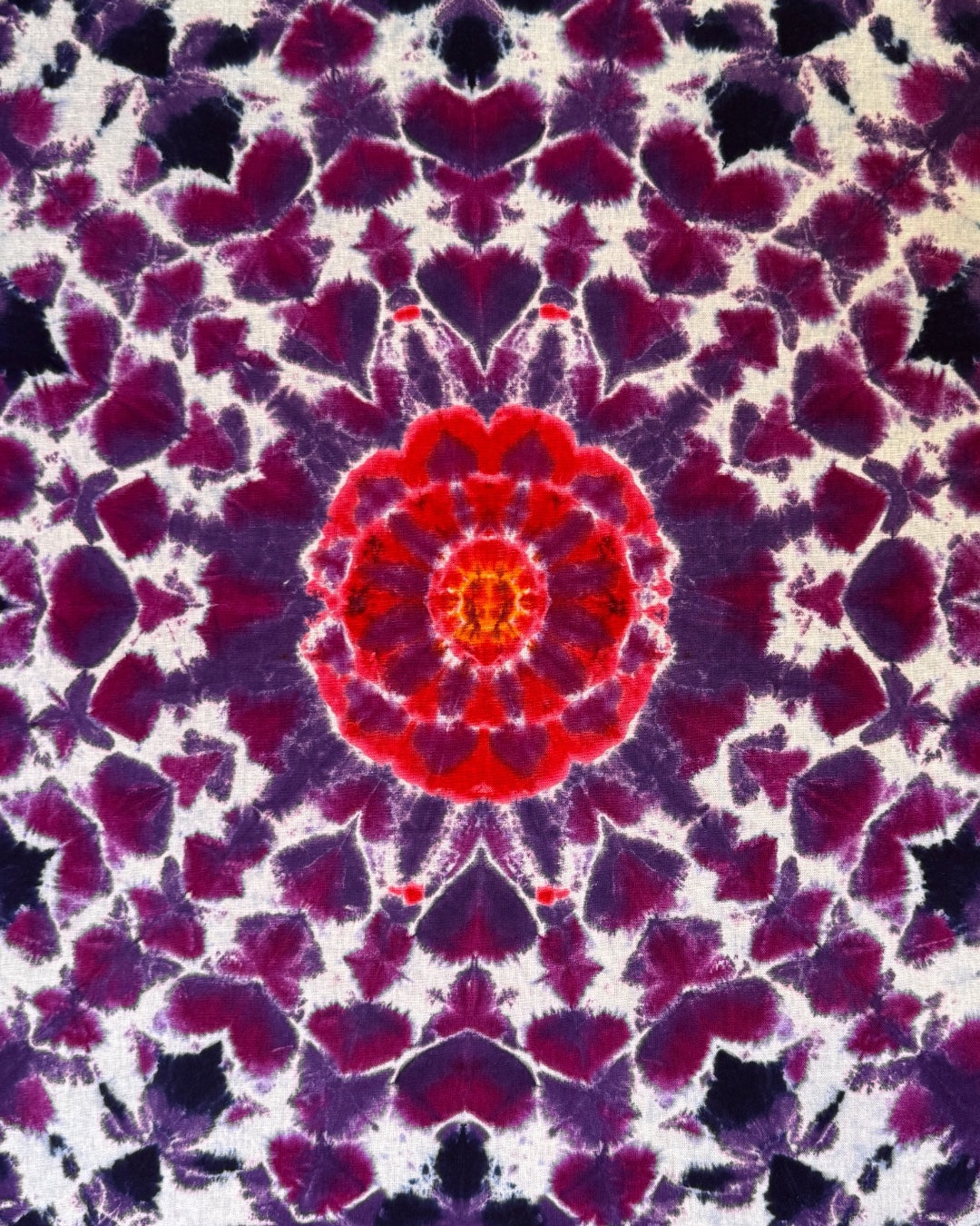 liquid dyed poppy flower mandala bandana