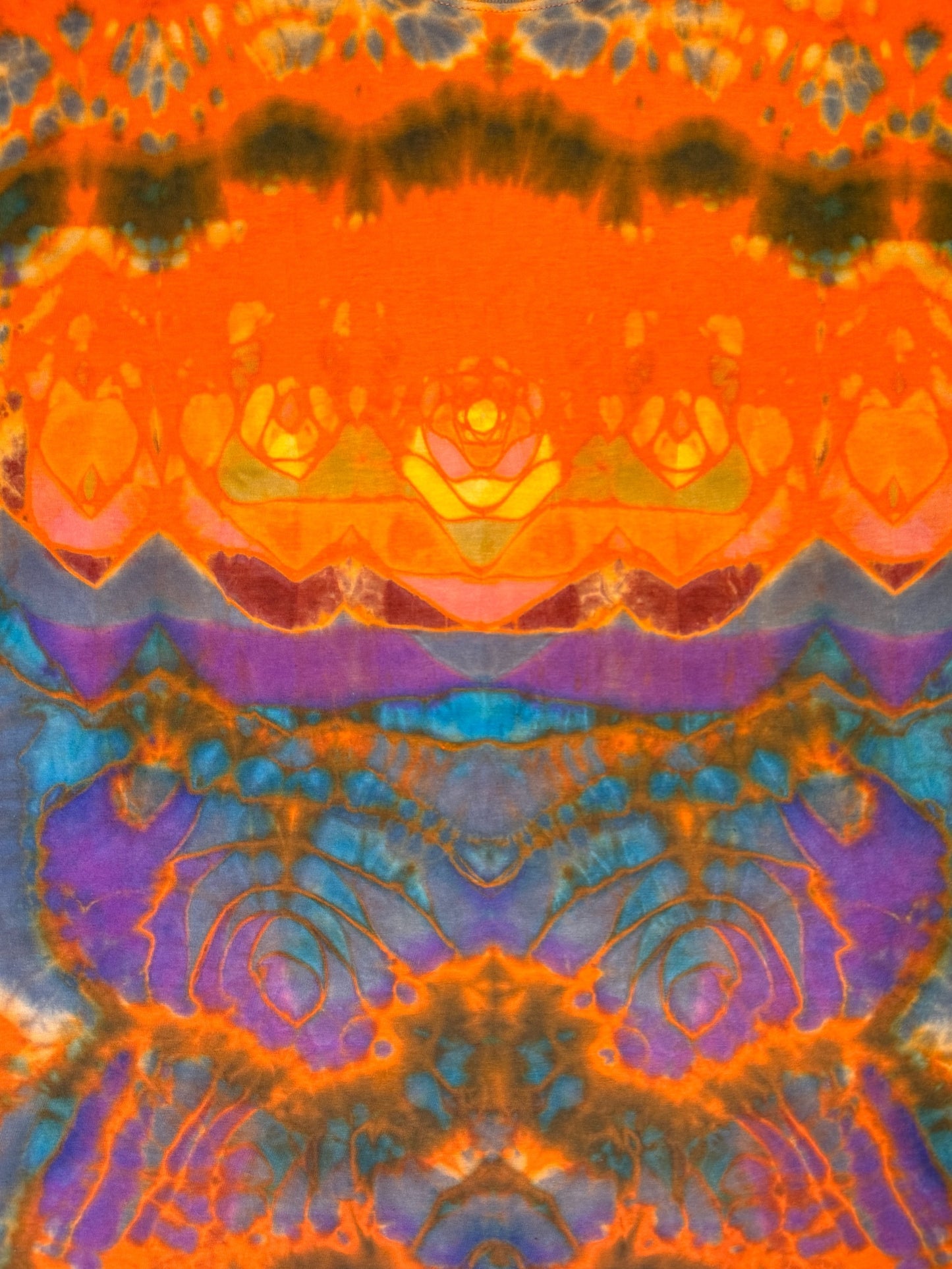 XXL - orange reverse dyed sideways cosmic glitch-dala tee