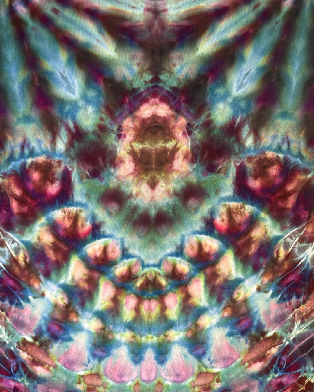 L - ice dyed kaleidoscope mindbender cosmic roll and mandala combo tee