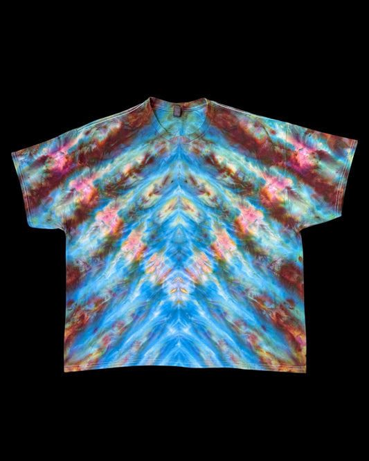 XXXL - ice dyed mirrored chevron cosmic roll tee
