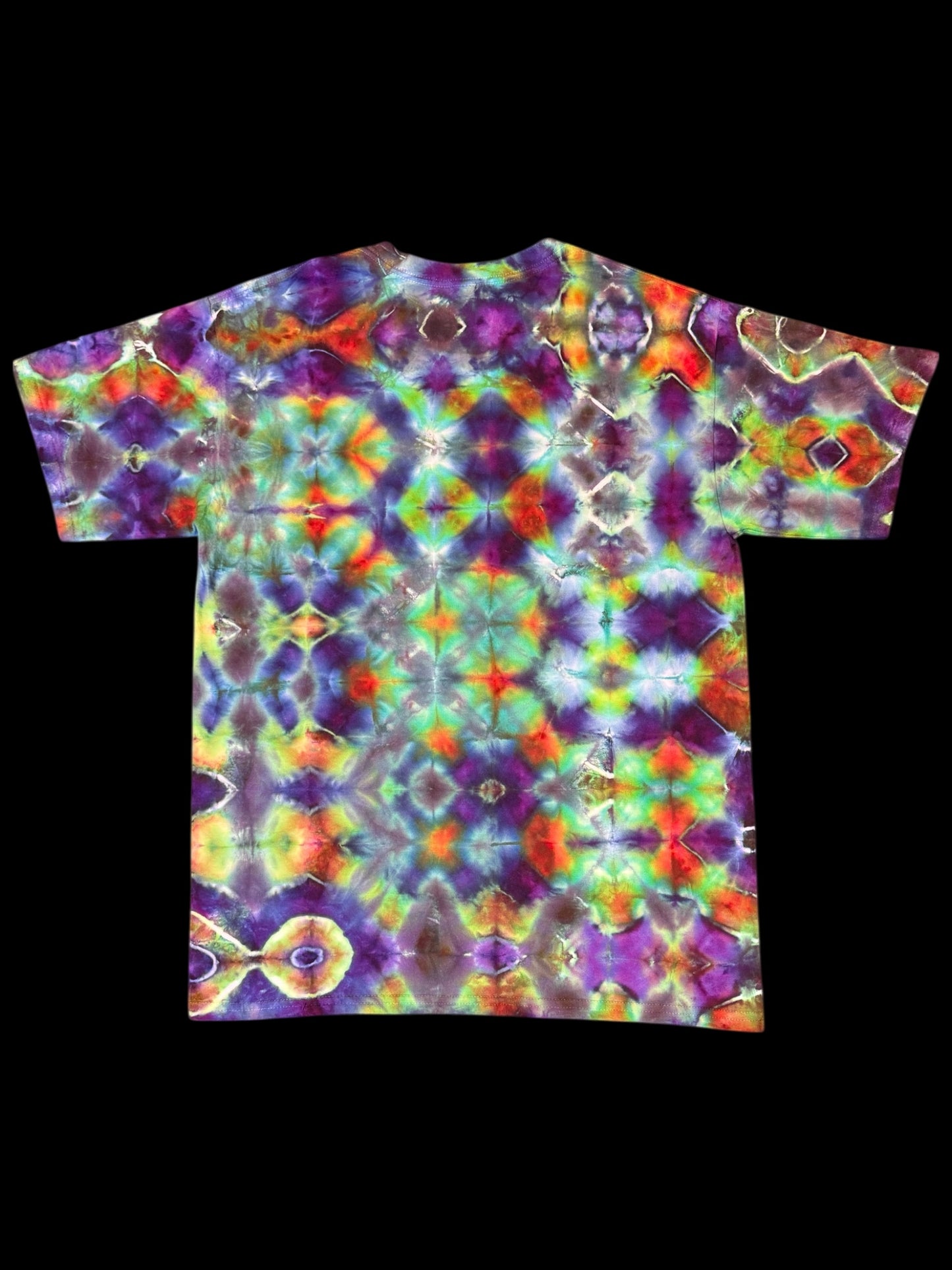 L - ice dyed multicolor glitch tee