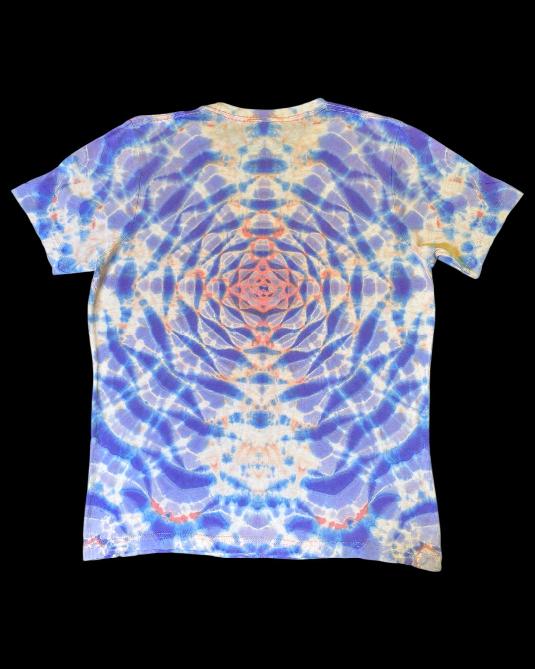 L - orange reverse dyed lilac mandala tee