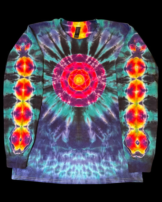 L - pentagram mandala with klink spine long sleeve tee