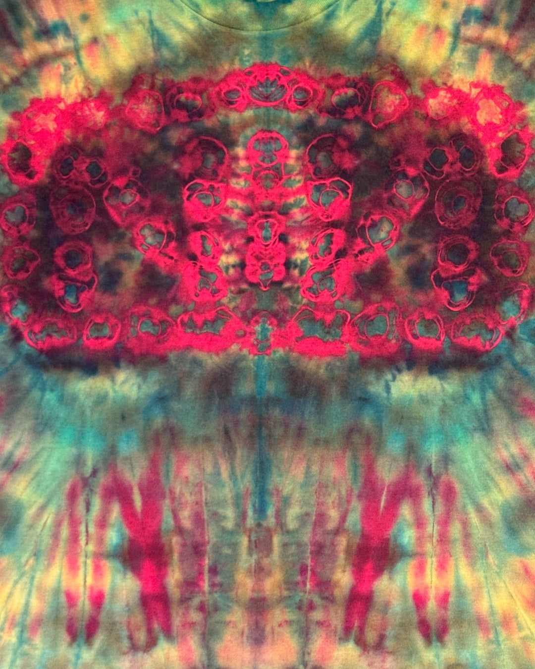 M red reversed ice dyed NIN kenney style tee
