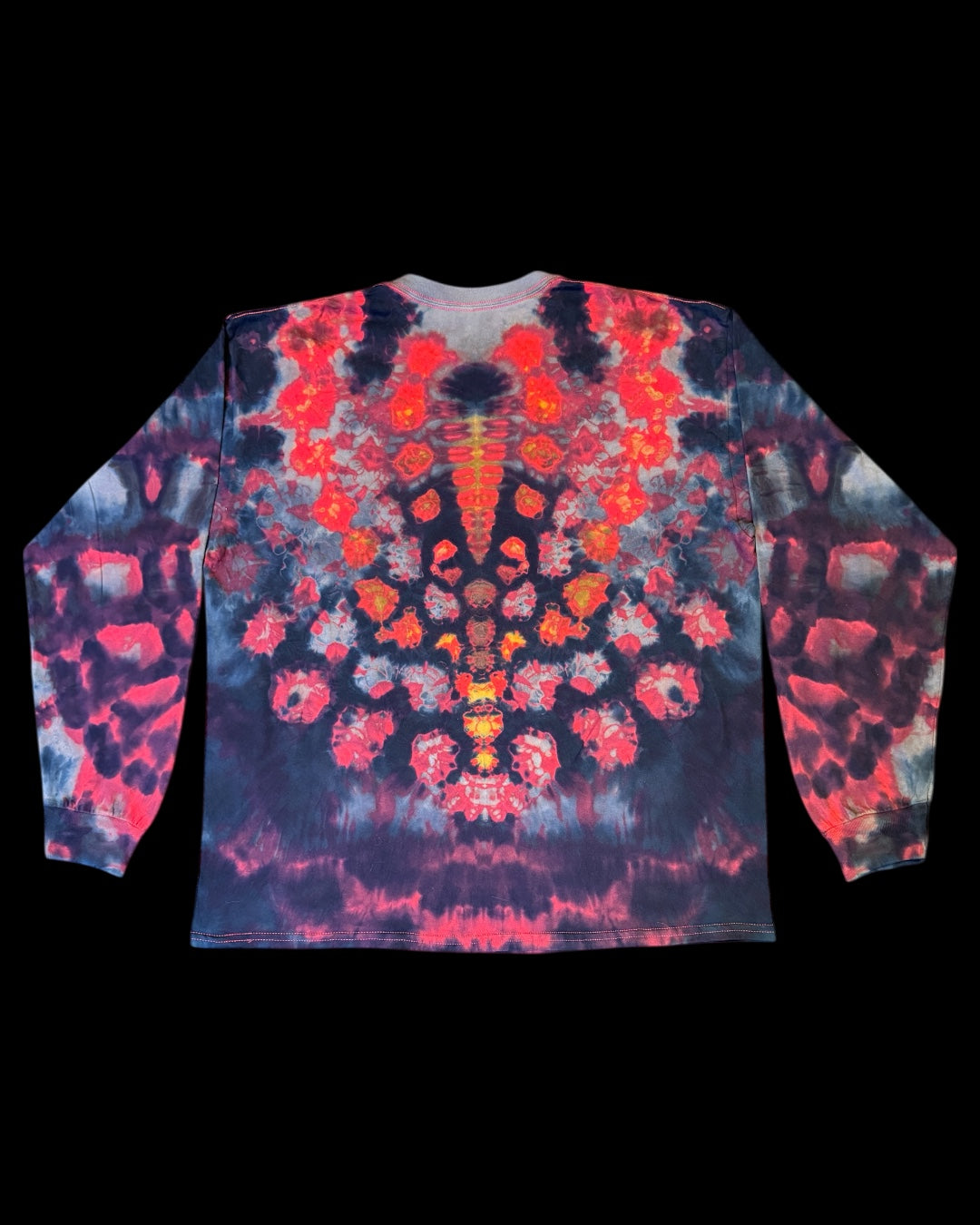 XL - red reverse dyed kenney style medallion cosmic roll combo long sleeve tee